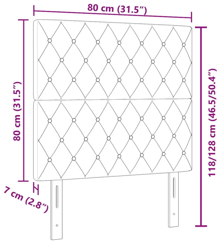 Bársony Fejtámla Argyle fejtámlával Sötétkék 80 cm Bársony