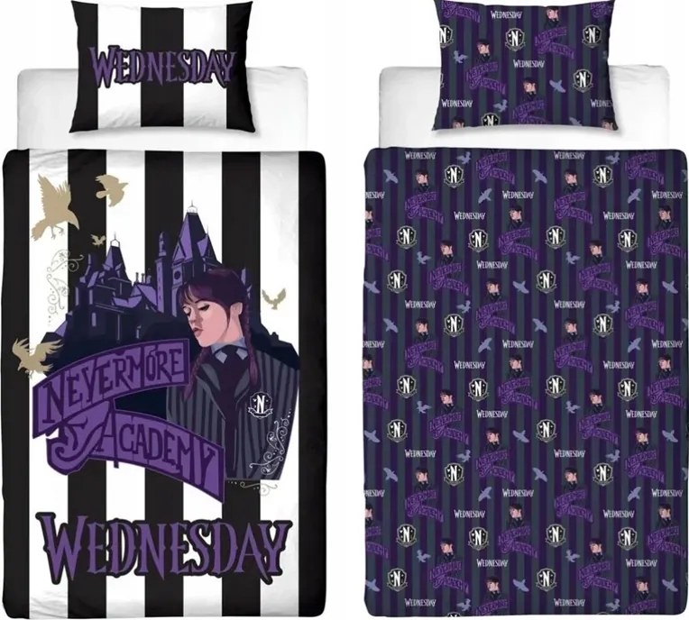 Wednesday ágyneműhuzat garnitúra 140 x 200 cm Kétoldalas mintás