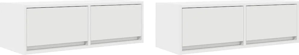 vidaXL 2 db fehér szerelt fa TV-szekrény 80x31x25,5 cm