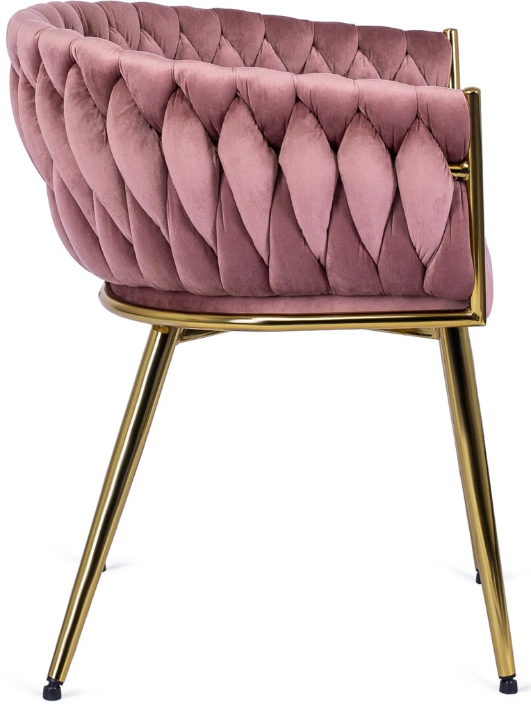 Elegáns Rózsaszín Étkezőszék Arany Lábbal. CAPRI
