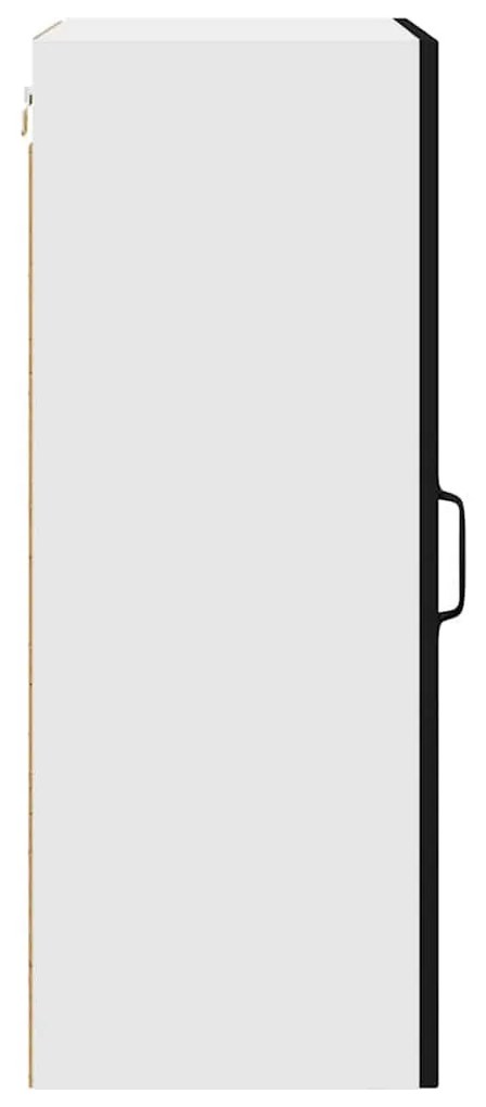 Fali konyhaszekrény polcokkal Fekete 50 x 31 x 80 cm Faanyag