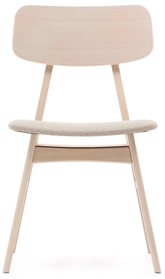 Bézs-natúr színű étkezőszék szett tölgyfa dekorral, 2 db-os Selia – Kave Home