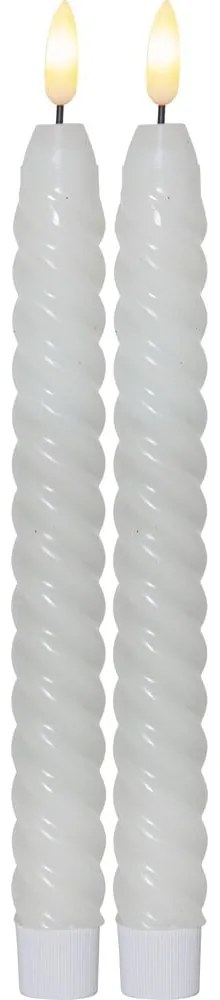 Flamme Swirl Antique 2 db fehér LED viaszgyertya, magasság 25 cm - Star Trading