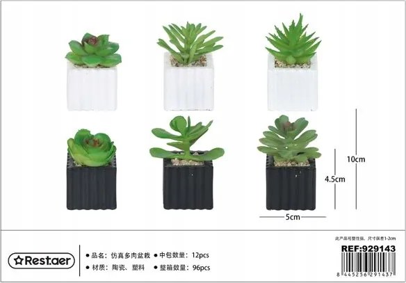 Mesterséges pozsgás cserépben 10cm Növényi dekoráció