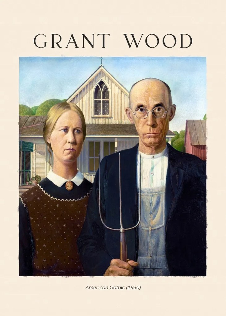 Grant Wood Amerikai gótikus poszter 30x40cm #241