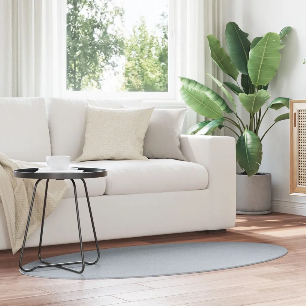 Szőnyegek Szürke Pamut 80 x 150 cm Területszőnyeg Ovális