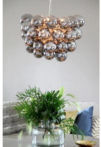 ByRydens 4200440-4505 - Csillár zsinóron GROSS 8xG9/4W/230V füstös/fekete