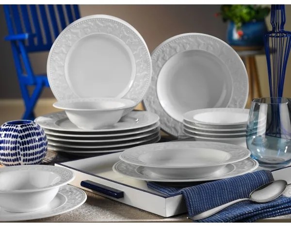 24 részes fehér porcelán étkészlet