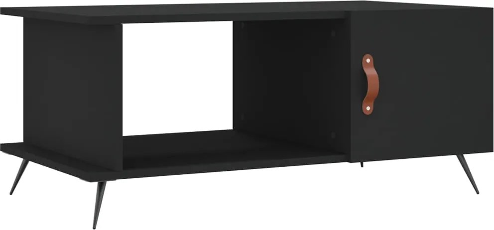 vidaXL fekete szerelt fa dohányzóasztal 90 x 50 x 40 cm