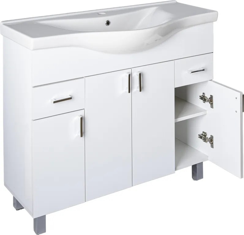 VivaStyle EKONOMIK 100 lábon álló fürdőszobabútor Sanovit ALBATROS 10100 mosdókagyló 99,5x46,5cm