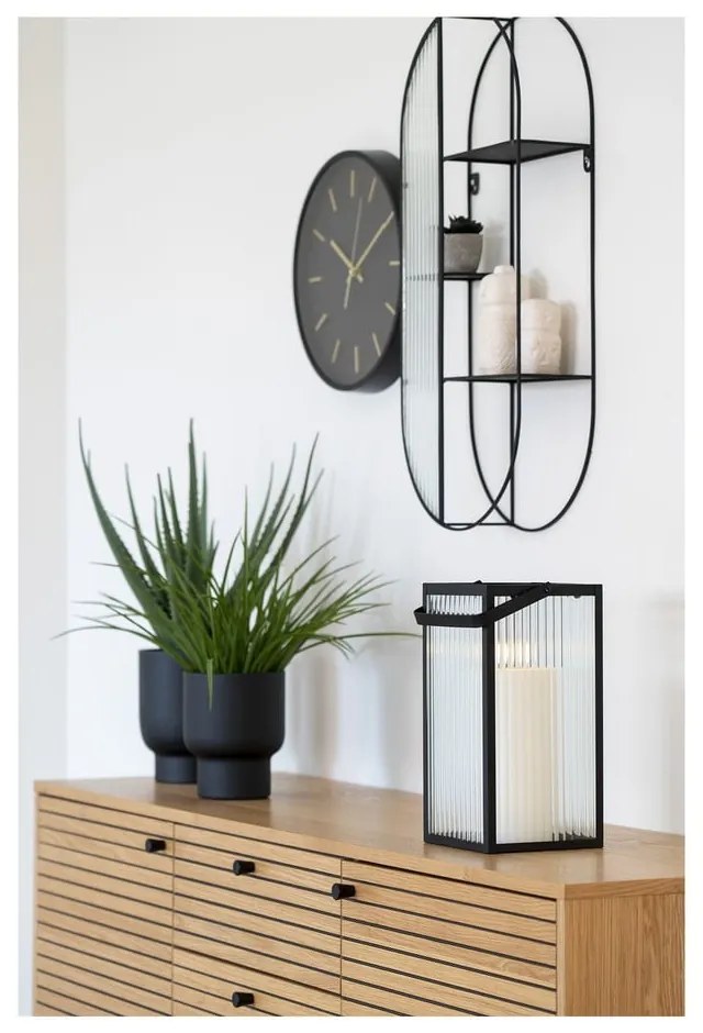 Fekete többszintes fém fali polc 32 cm Newcastle – House Nordic