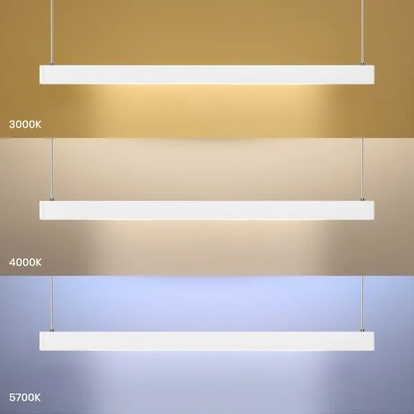 LINEA LED kábeles csillár, 36W/230V, 3000/4000/5700K, CRI 90, fehér