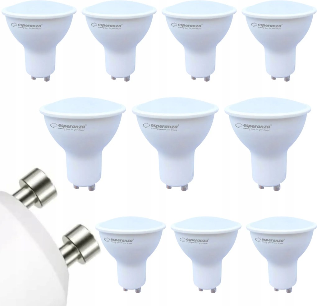 10x Izzók Led Izzó GU10 6W 580LM 3000K Fehér Meleg Szög 120° Cri >80