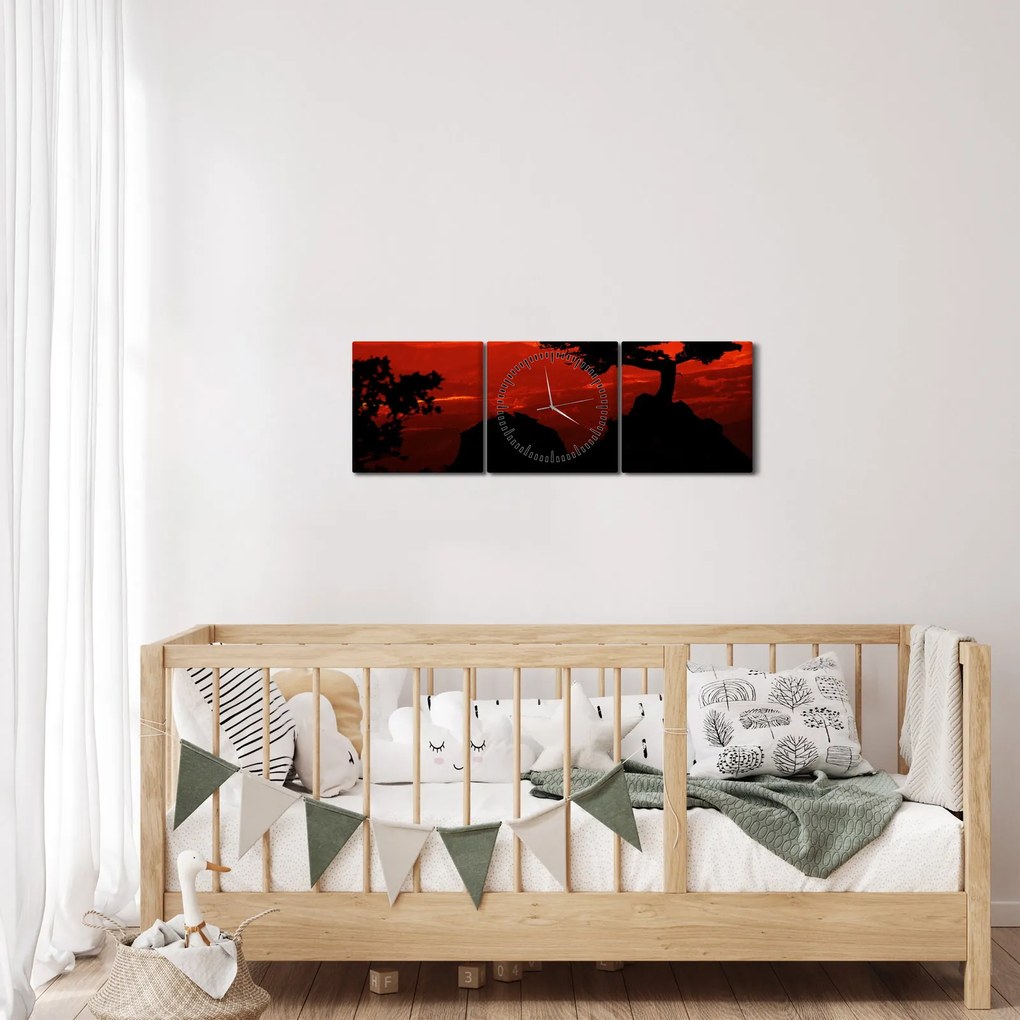 Kép - naplemente (órával) (90x30 cm)