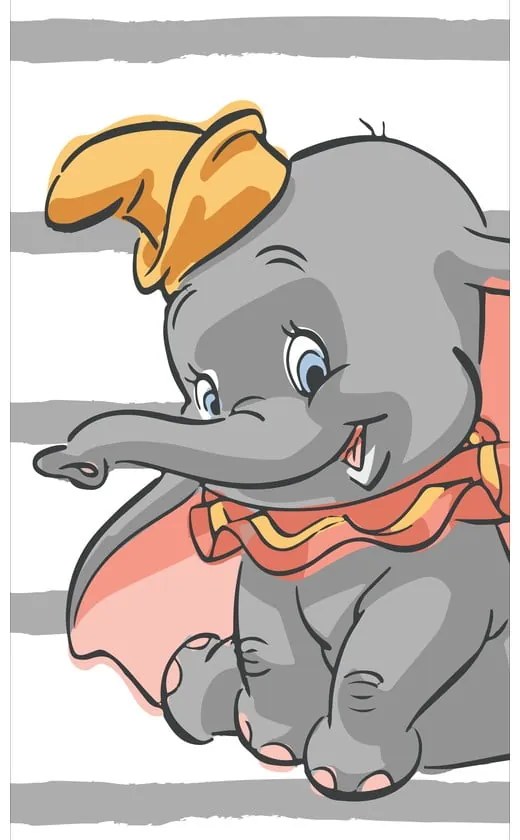 Fehér-szürke pamut gyerek fürdőlepedő 70x140 cm Dumbo "Stripe" – Jerry Fabrics