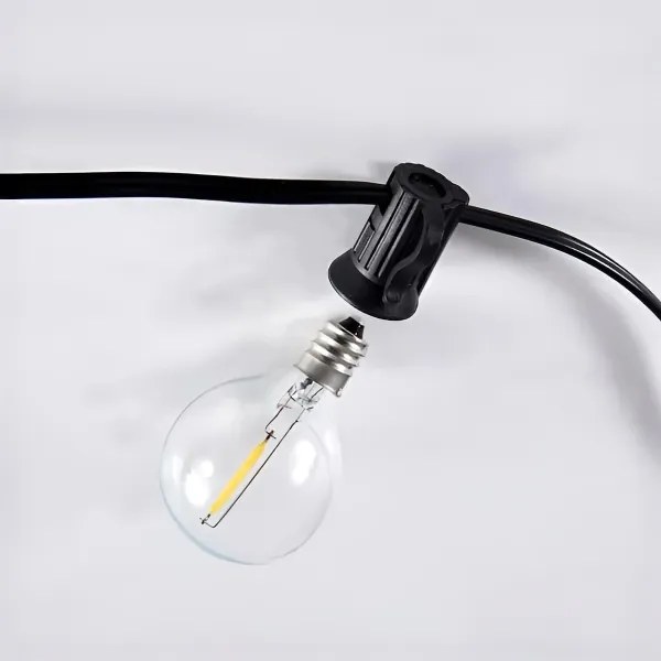 Brilagi - LED-es kültéri dekorációs fényfüzér GIRLANDA 25xE12 20m fekete IP44 meleg fehér + távirányító