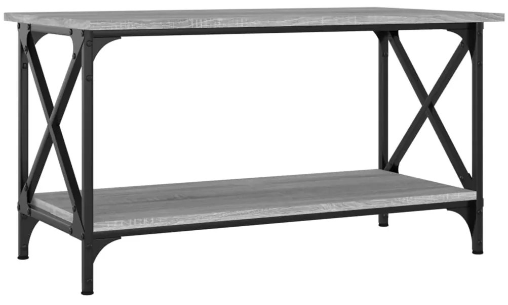 szürke sonoma szerelt fa és vas dohányzóasztal 80 x 45 x 45 cm