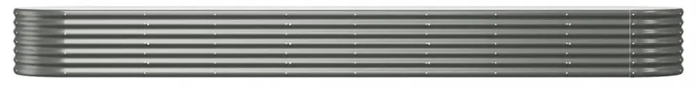 szürke horganyzott acél kerti magaságyás 368x80x36 cm