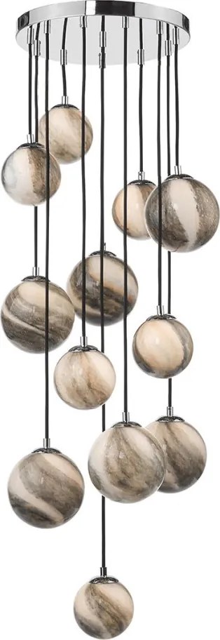 DAR LIGHTING MIK6350 MIKARA Többágú Függesztett Lámpa Csiszolt Króm, Sokszínű G9 IP20