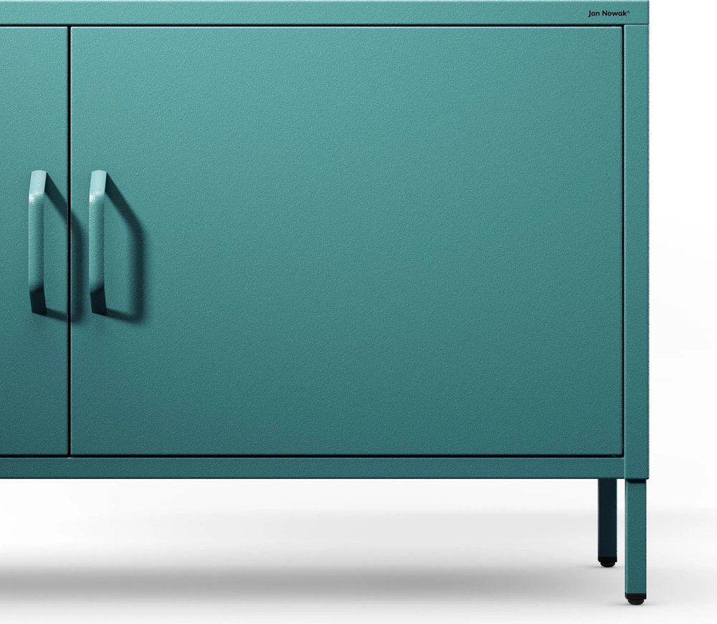 Fém TV-szekrény lábakkal, tengerkék, 1150x595x400 mm: ROSA Modern