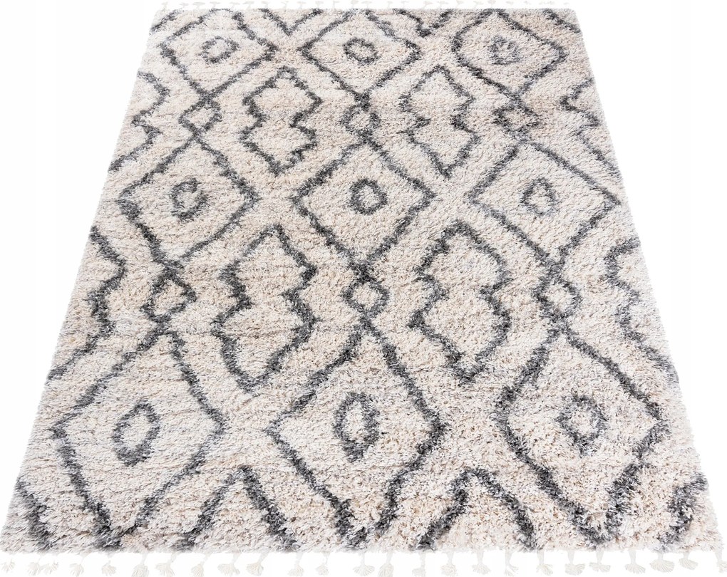 Shaggy Szőnyeg Aztec 80x150 Boho rojtos puha w14