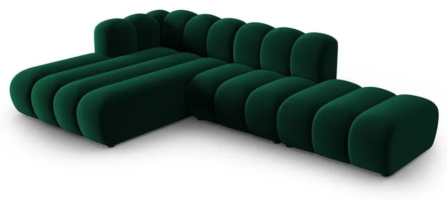Sötétzöld sarokkanapé (bal oldali) Lupine – Micadoni Home