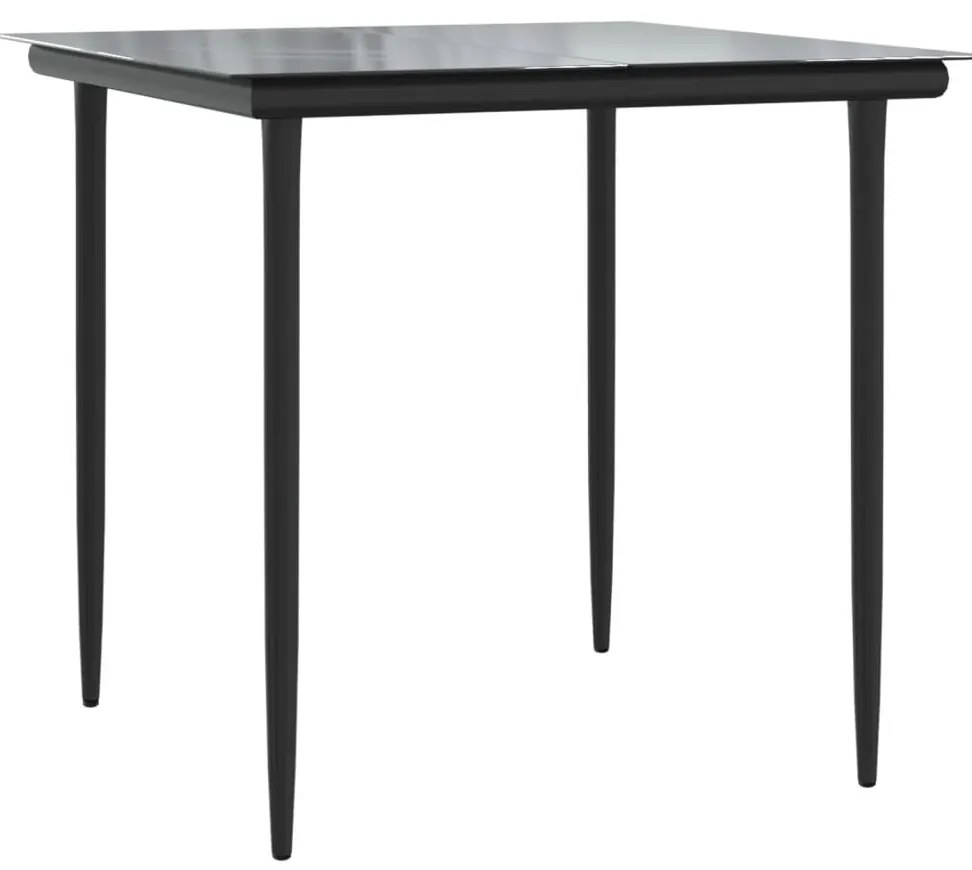 5 részes fekete polyrattan kerti étkezőgarnitúra párnákkal