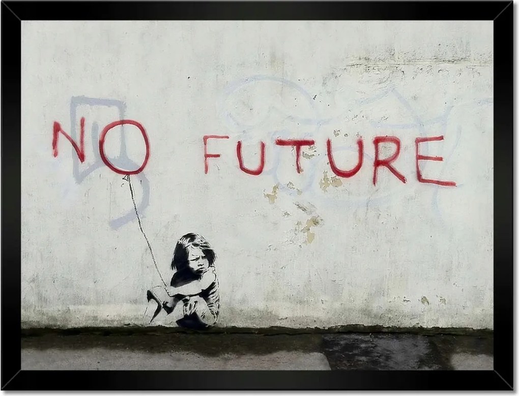 Poszterek keretben 40x30 No Future Banksy Grafiti