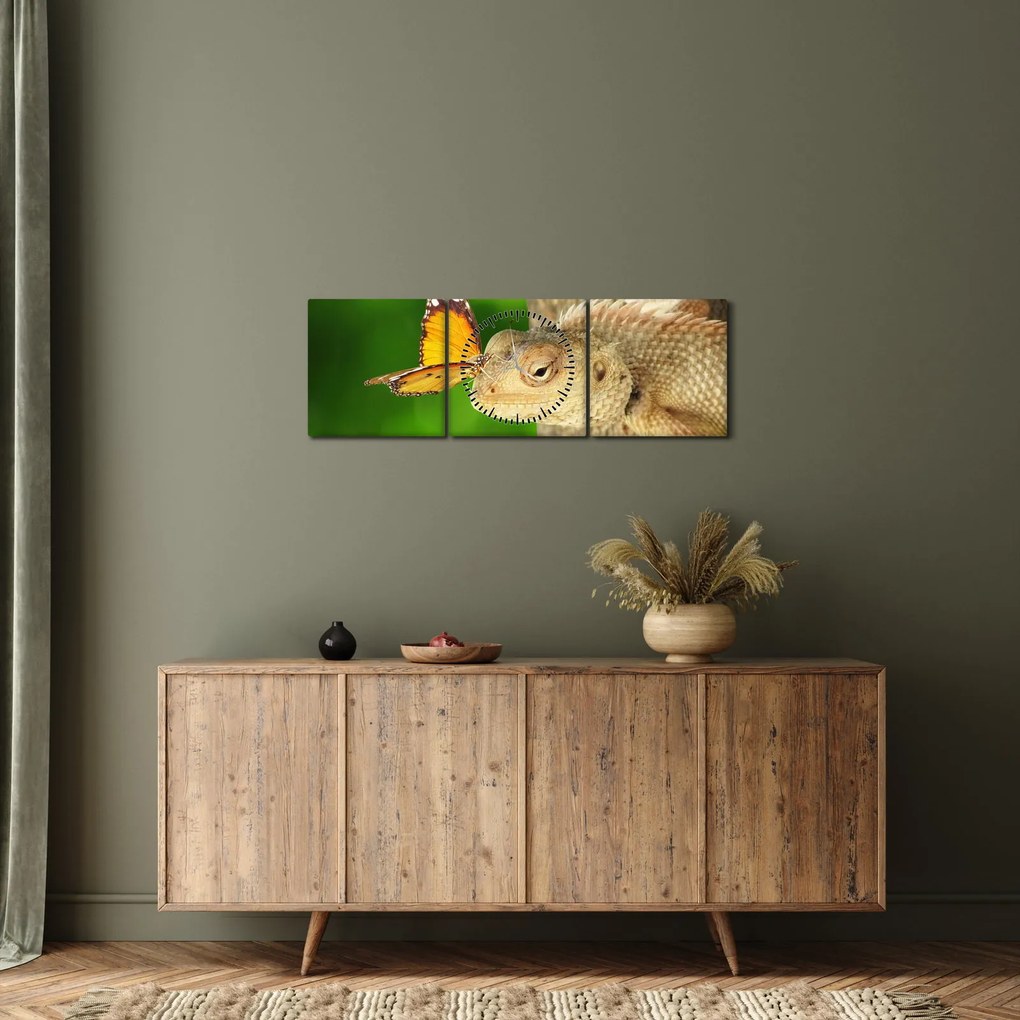 Kép - Gyík (órával) (90x30 cm)