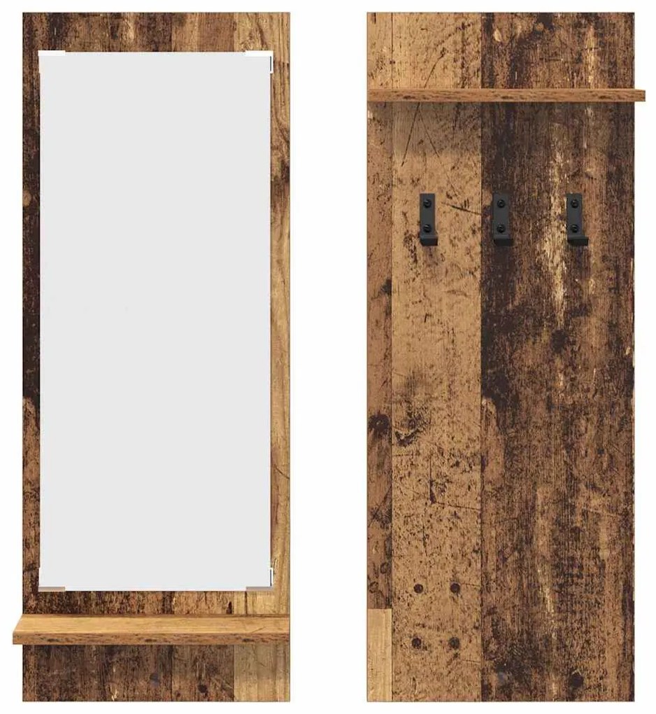 Fali Kabáthorog polcokkal Régi fa 70 x 10 x 90 cm Faanyag