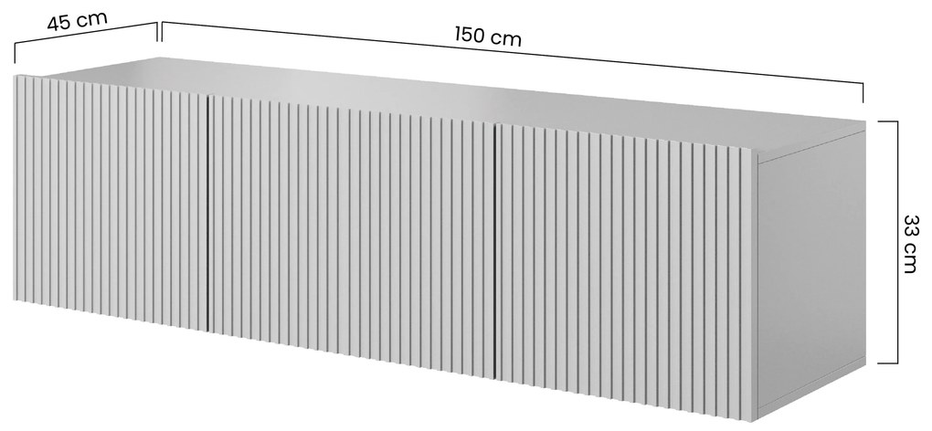 Nicole fali TV szekrény 150 cm fiókkal - matt kasmír