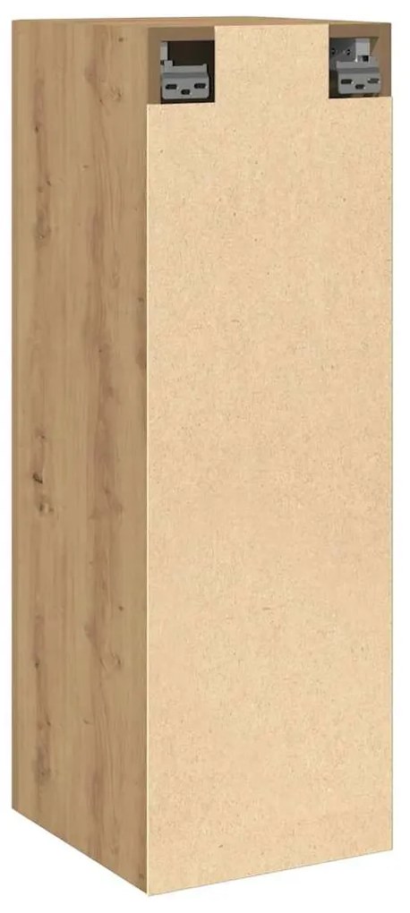 kézműves tölgy színű szerelt fa TV-szekrény 30,5 x 30 x 90 cm