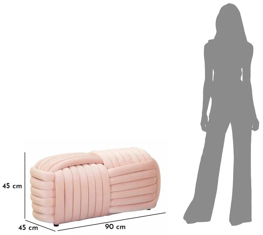 Világos rózsaszín bársony pad Softy – Mauro Ferretti