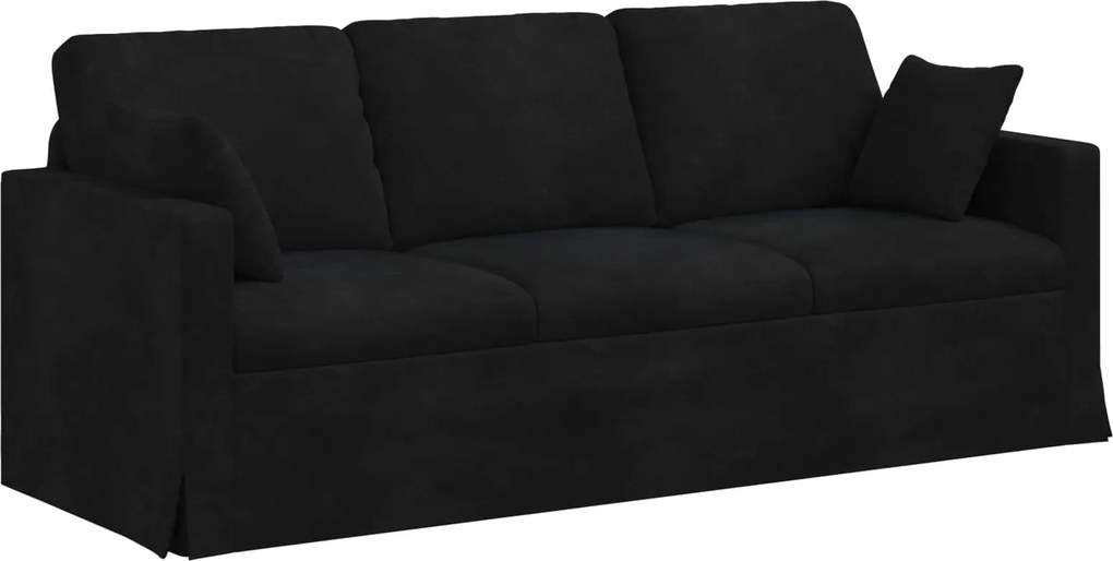 vidaXL Kanapé Fekete 198 x 78 x 80 cm Bársony