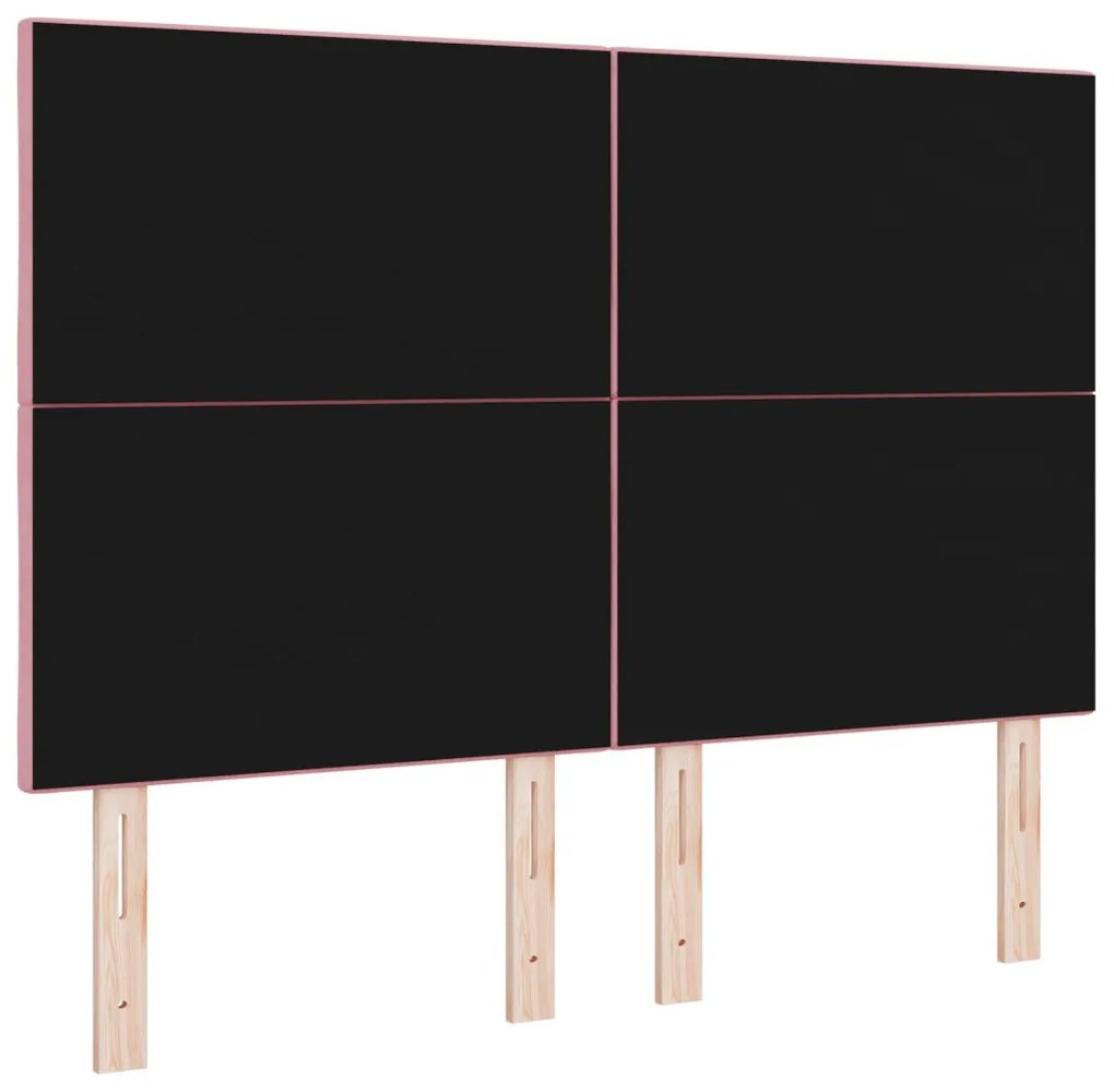 Gyémánt Blokkok Mintás Rózsaszín 140 cm Bársony fejtámla