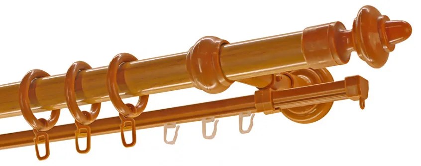 Cseresznye műanyag végzárós rúd karnis 300 cm