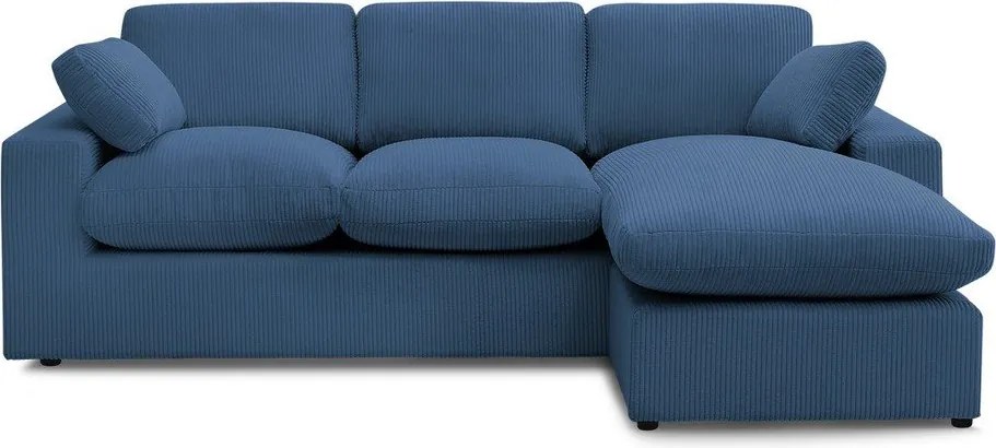 Kék kordbársony sarokkanapé Belair – Bobochic Paris