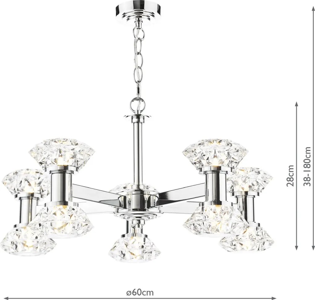 Dar Lighting glamour modern csillár tiana csiszolt króm dartia2350