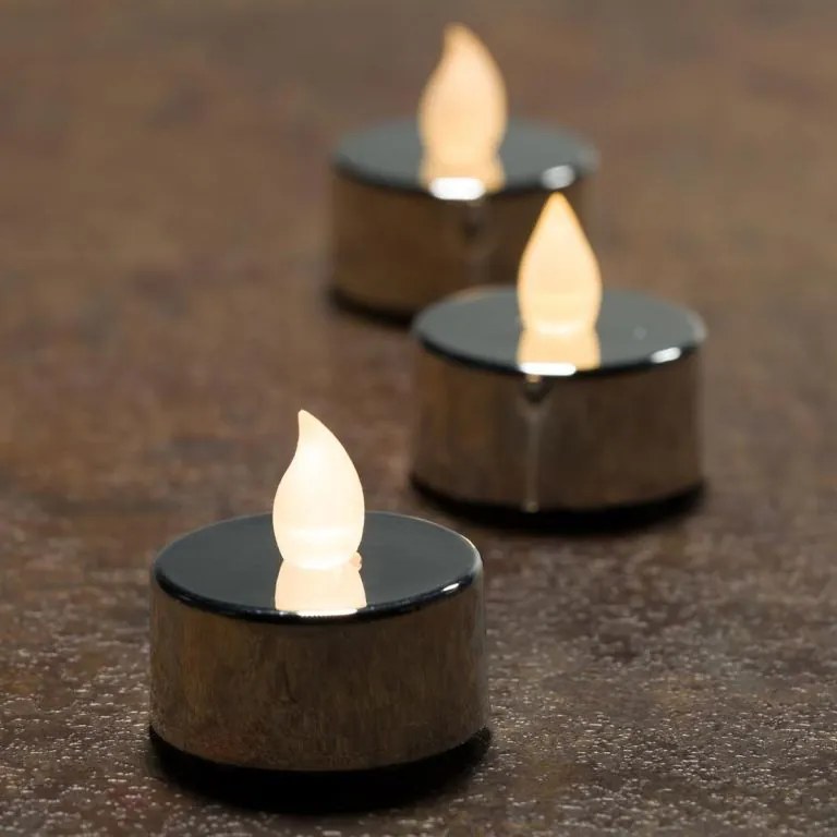 NEXOS Dekoratív LED teamécses készlet ezüst 4 db