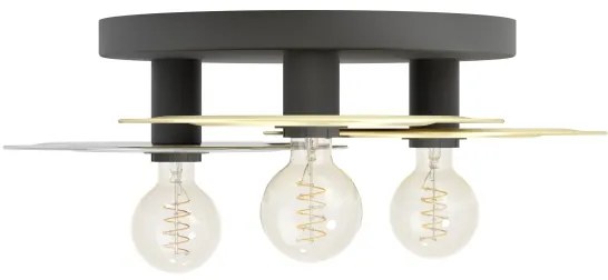 Eglo 44027 - Mennyezeti lámpa LINTMILL 3xE27/40W/230V arany/fekete