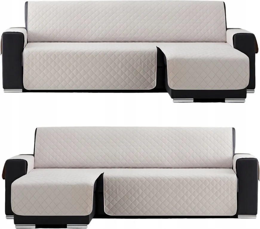 Kanapé ágytakaró sarokvédő 280 cm krém steppelt ágytakaró