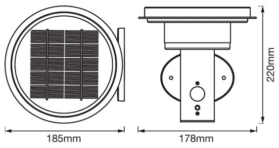 Ledvance - LED Dimmelhető napelemes lámpa érzékelővel CIRCLE LED/6W/3,2V IP44