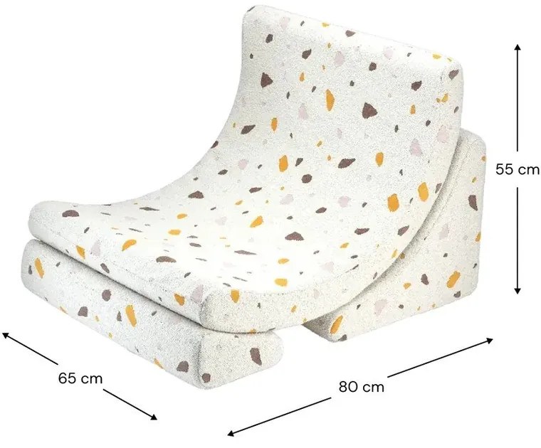 Fehér buklé-zsenília gyerek fotel Terrazzo Moon – Wigiwama