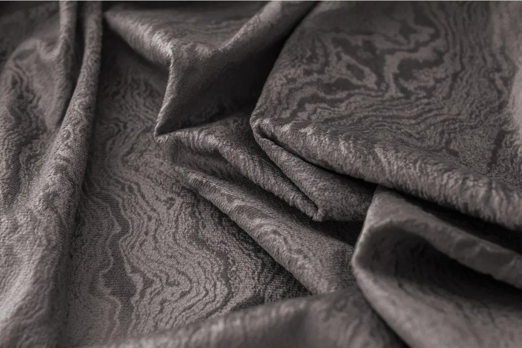 DUNES VELVET sötétítő függöny 140×250 cm, sötétszürke Felfüggesztés: Hullámos sínszalag