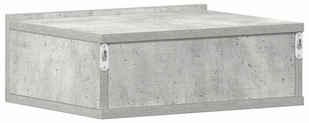 2 db betonszürke szerelt fa függő éjjeliszekrény 40x30x15 cm