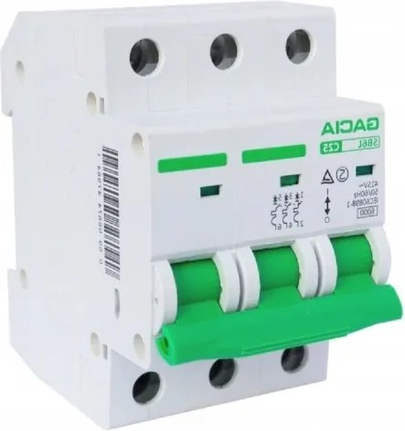 Túláramvédő kapcsoló Túláramvédő biztosítékok 6kA C 3P 50A VCX