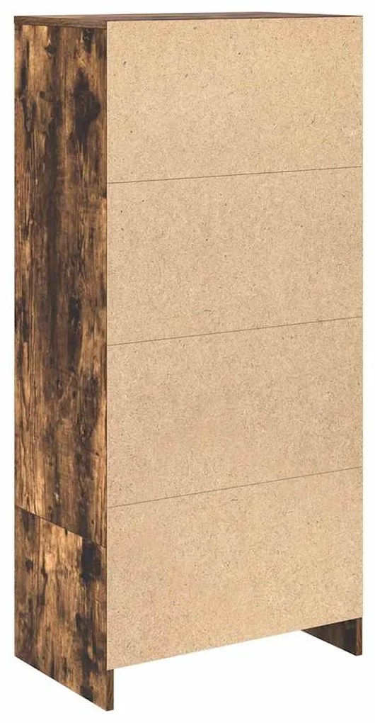 füstös tölgy színű szerelt fa szekrény fiókkal 55,5x34x119,5 cm