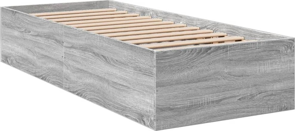 vidaXL sonoma tölgyszínű szerelt fa ágykeret 90 x 200 cm