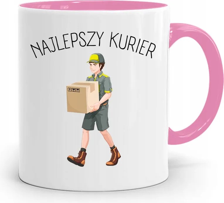 Rózsaszín Bögre Futárnak Legjobb Futár Ajándék fényképes nyomtatással