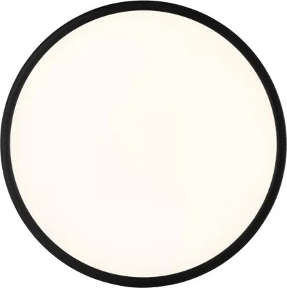 Globo 41562-24B Mennyezeti lámpa fekete műanyag váz, akril fehér búrával. Fali kapcsolóról 3 lépésben szabályozható fényerő. IP44-es, így ideális fürdőszobába. Ø:420, H:25, tartozék: 1xLED 24W 230V, 2300lm, 3000K